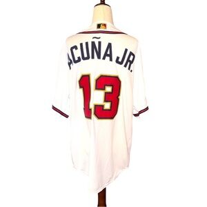 Braves White Acuña Jr. MLB 2021 World Series Jersey